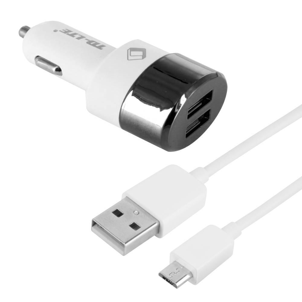 Inexstart - Chargeur Rapide Voiture Blanc Allume Cigare Double USB pour Sony Xperia XA1 - Support téléphone pour voiture