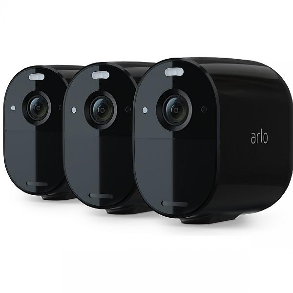 Arlo - Essential Pack 3 Spotlight Camera (Noir) - Caméra de surveillance connectée