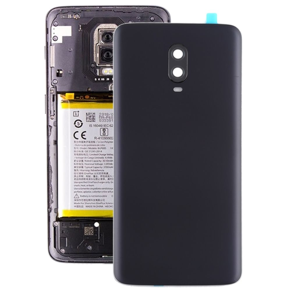 Wewoo - Cache batterie avec objectif d'appareil photo pour OnePlus 6T noir dépoli - Coque, étui smartphone