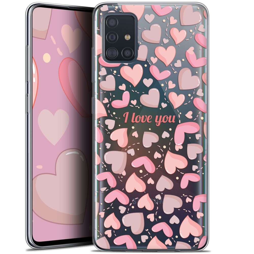 Caseink - Coque Pour Samsung Galaxy A51 (A515) (6.5 ) [Gel HD Collection Love Saint Valentin Design I Love You - Souple - Ultra Fin - Imprimé en France] - Coque, étui smartphone