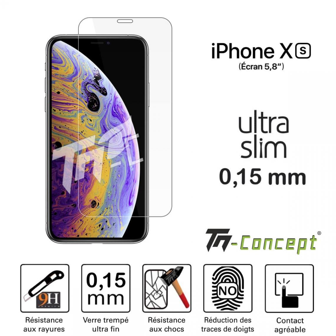 Tm Concept - Verre trempé 0,15mm - Apple iPhone XS - TM Concept® - Protection écran smartphone