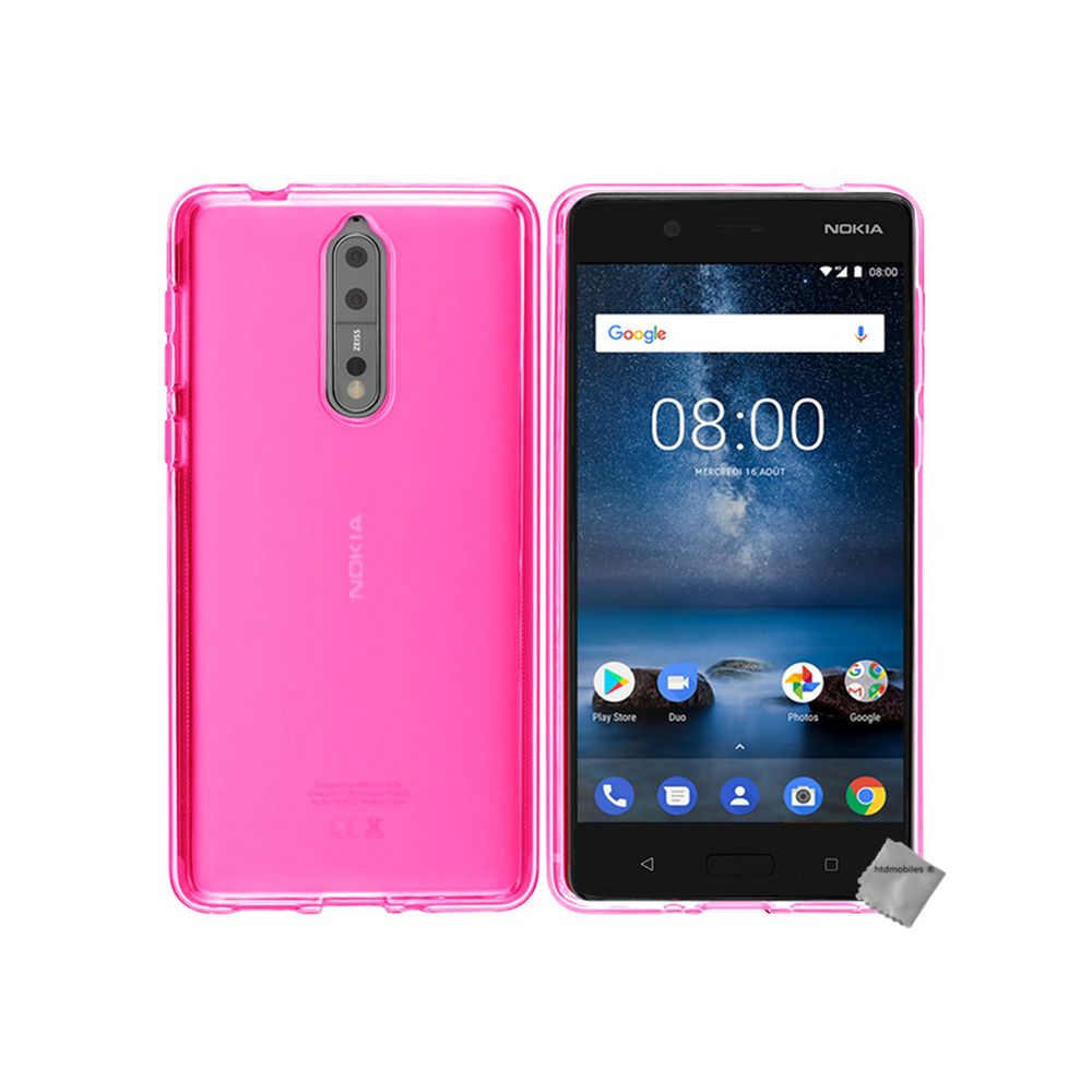 Htdmobiles - Housse etui coque pochette silicone gel fine pour Nokia 8 + verre trempe - ROSE - Autres accessoires smartphone