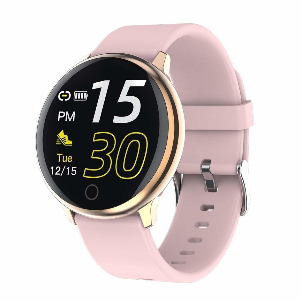 Chronotech Montres - Smart Watch, Q16 1.22-inch IPS Color Smart Watch IP67 Waterproof, Silicone Strap, Support Call Reminder/more Functions/blood Pressure Monitoring/sleep Monitoring (Pink) - Montre connectée