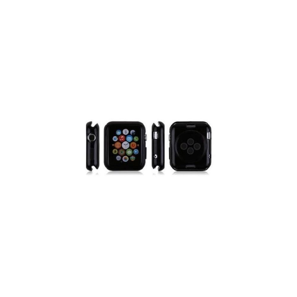 marque generique - Coque de Protection Silicone TPU Pour Apple Watch 42mm - Noir - Accessoires Apple Watch