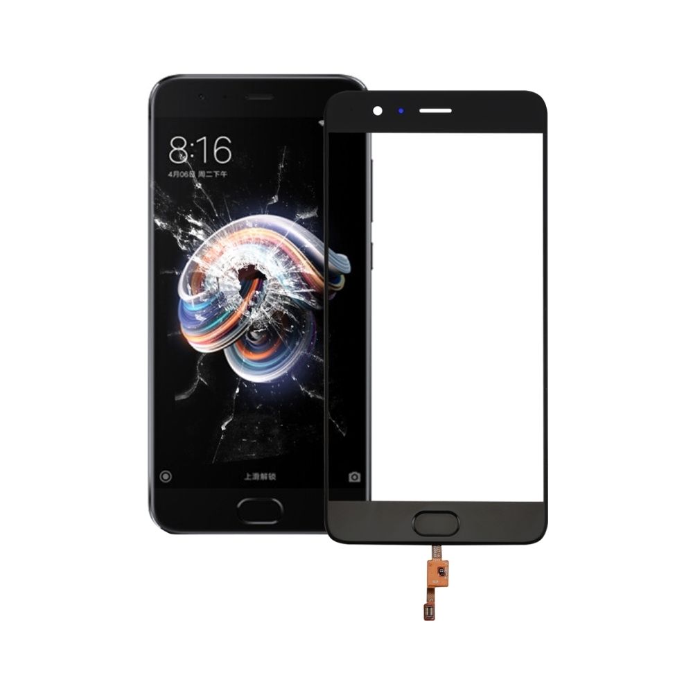 Wewoo - Pièce détachée pour Xiaomi Mi Note noir 3 Lentille extérieure en verre de l'écran avant, identification d'empreintes digitales de soutien - Autres accessoires smartphone