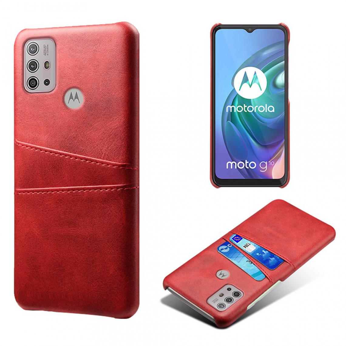 Other - Coque en TPU + PU avec porte-cartes rouge pour votre Motorola Moto G10/G30 - Coque, étui smartphone