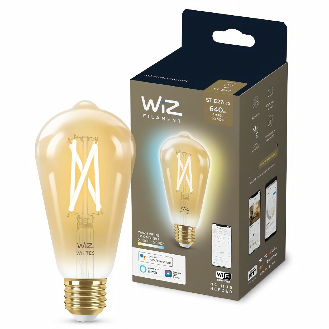 Wiz - WiZ Ampoule connectée Edison vintage Blanc variable E27 50W - Lampe connectée
