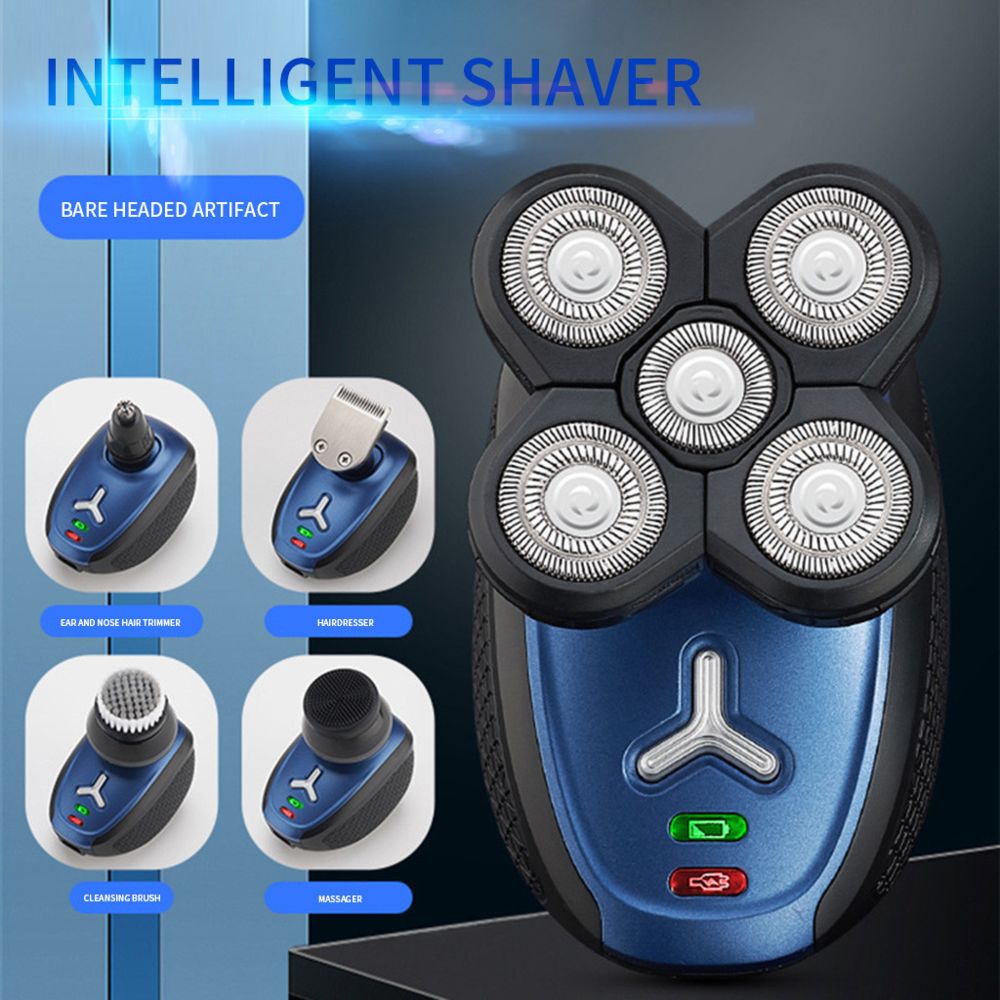 Generic - Machine chauve de tête du lavage 5 rechargeable de rasoir électrique cinq dans un multifonction - Bleu - Multicuiseur