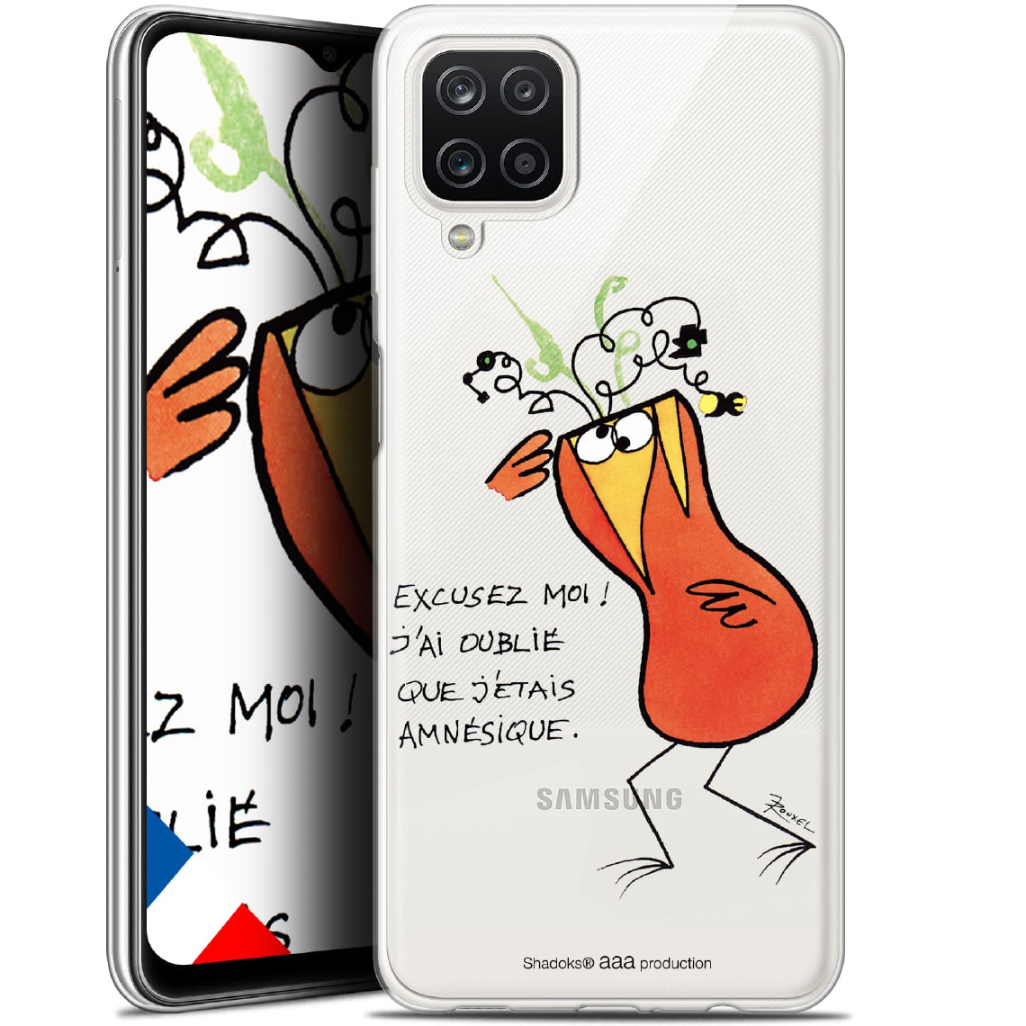 Caseink - Coque Pour Samsung Galaxy A12 (6.5 ) [Gel HD Collection Les Shadoks ? Design Amnésie - Souple - Ultra Fin - Imprimé en France] - Coque, étui smartphone
