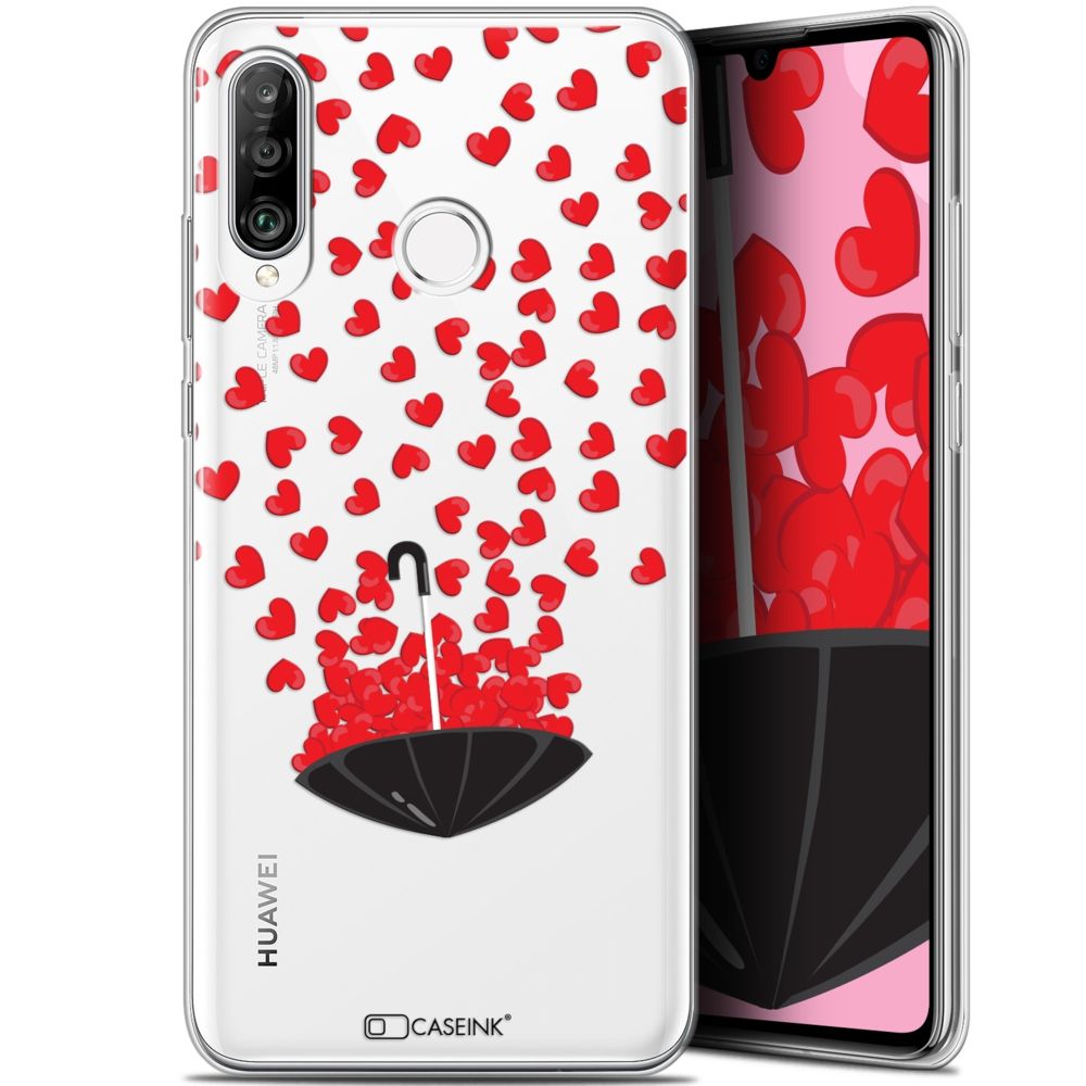Caseink - Coque Pour Huawei P30 Lite (6.2 ) [Gel HD Collection Love Saint Valentin Design Parapluie d'Amour - Souple - Ultra Fin - Imprimé en France] - Coque, étui smartphone