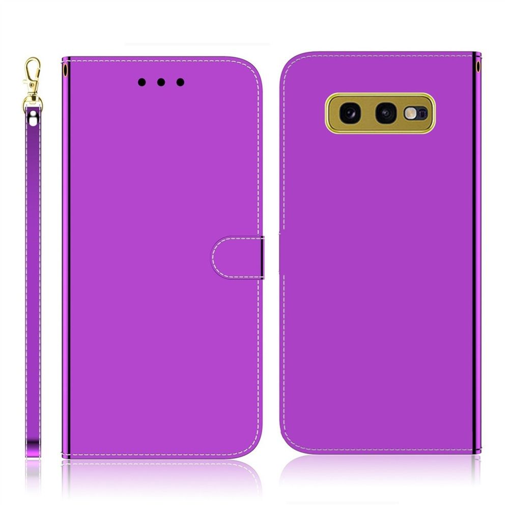 Wewoo - Housse Étui Coque Etui à rabat horizontal en surface imitation miroir pour Galaxy S10e avec porte-cartes et emplacements cartes ainsi que portefeuille et lanière violet - Coque, étui smartphone