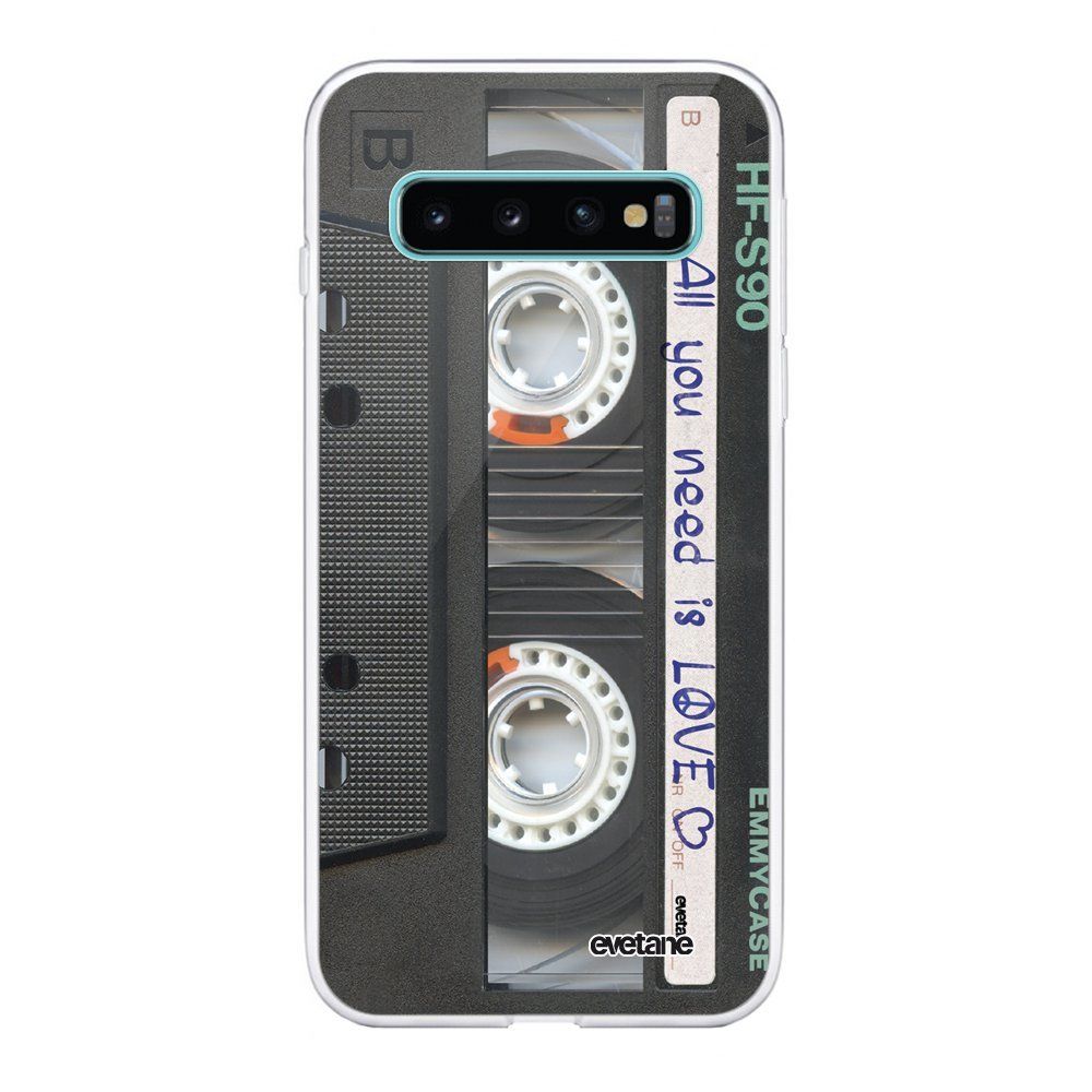 Evetane - Coque Samsung Galaxy S10 Plus souple transparente Cassette Motif Ecriture Tendance Evetane. - Coque, étui smartphone