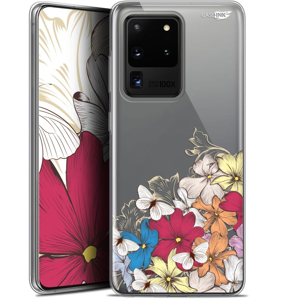 Caseink - Coque arrière Samsung Galaxy S20 Ultra (6.9 ) Gel HD [ Nouvelle Collection - Souple - Antichoc - Imprimé en France] Nuage Floral - Coque, étui smartphone