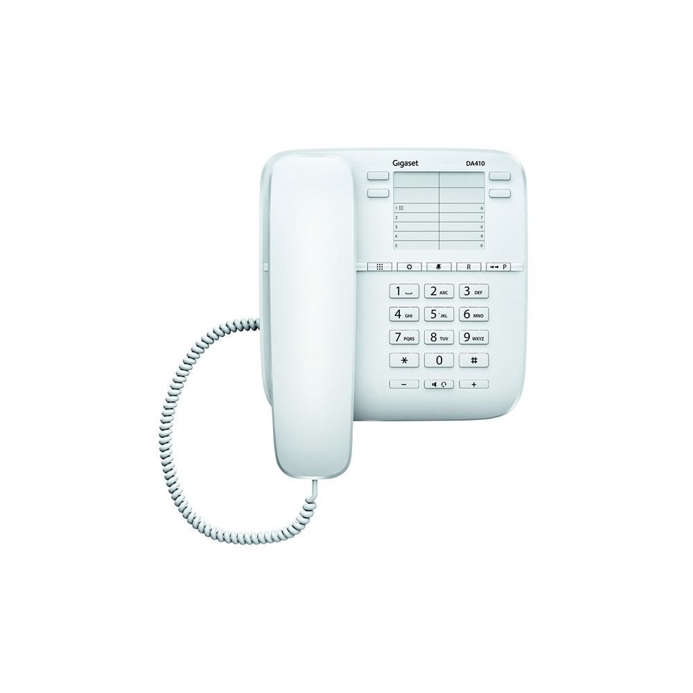Gigaset - Téléphone de bureau Gigaset Euroset DA410 blanc - Téléphone fixe filaire