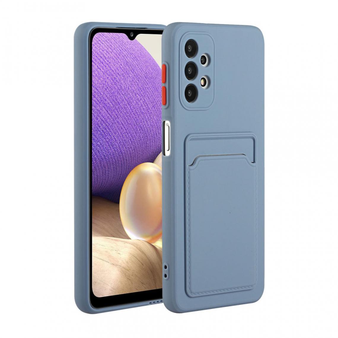 Other - Coque en TPU Flexible bien protégé avec porte-carte bleu pour votre Samsung Galaxy A32 5G - Coque, étui smartphone