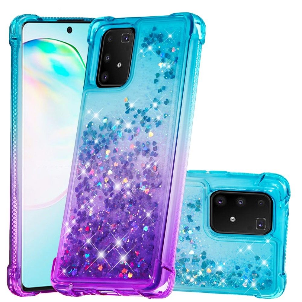 Generic - Coque en TPU sable mouvant pailleté dégradé bleu bébé/violet pour votre Samsung Galaxy A91/S10 Lite/M80s - Coque, étui smartphone