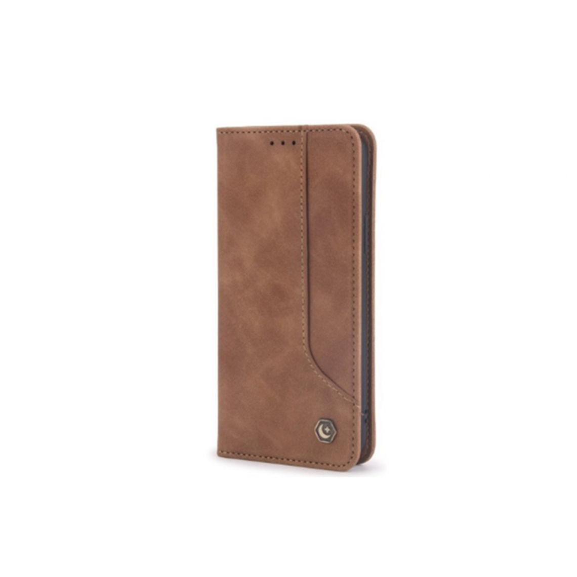 Generic - Peau sensation PU Flip Phone Case Anti-chute Housse en cuir pour iPhone 12 6.1 pouces-Brown - Coque, étui smartphone