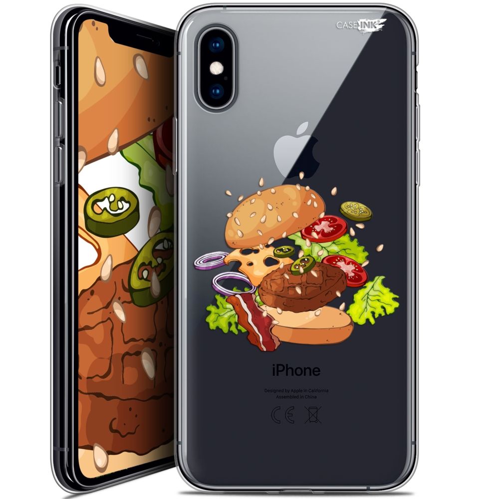 Caseink - Coque arrière Apple iPhone Xs / X (5.8 ) Crystal Gel HD [ Nouvelle Collection - Souple - Antichoc - Imprimé en France] Splash Burger - Coque, étui smartphone