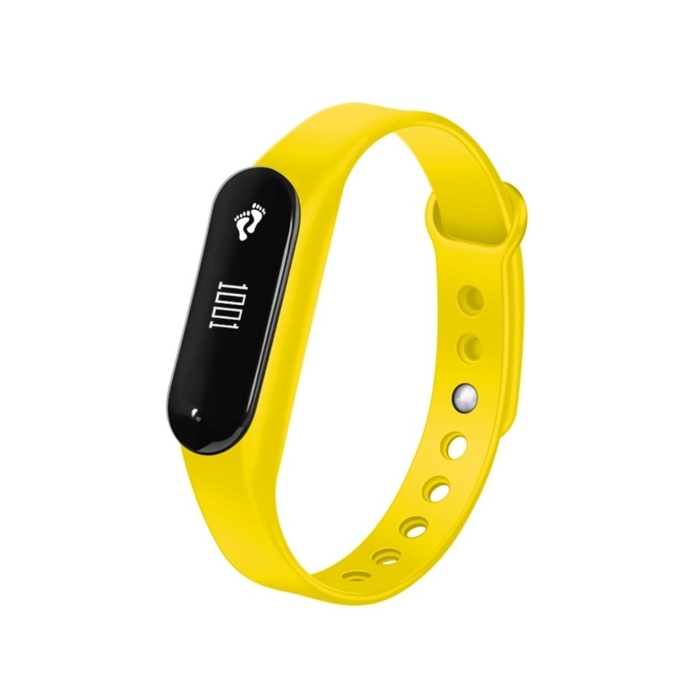 Wewoo - Bracelet connecté jaune 0,69 pouces OLED Bluetooth Smart Display, moniteur de fréquence cardiaque de / Podomètre / Appels Rappel / de sommeil / sédentaire / Alarme / Anti-perte, Compatible avec Android et iOS Téléphones - Bracelet connecté