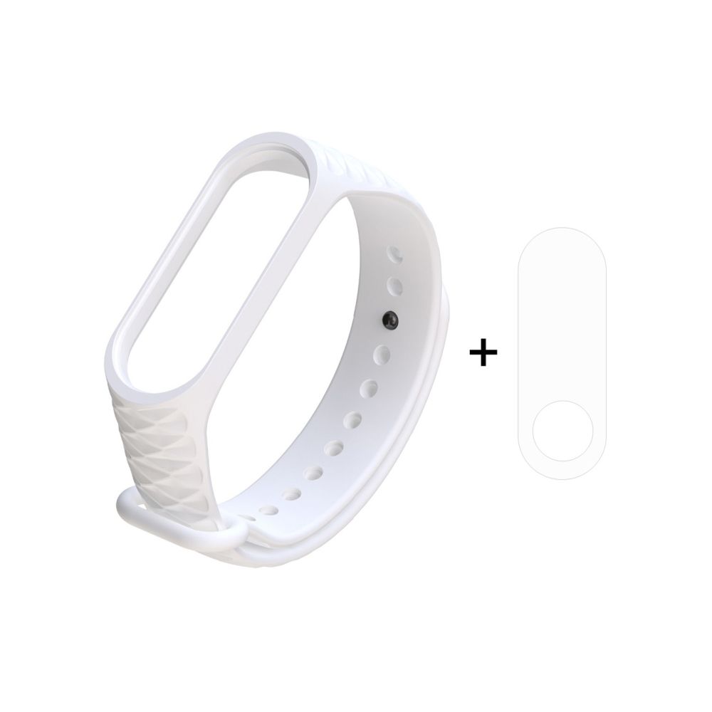 Wewoo - Remplacement de la bande de poignet avec bracelet en silicone TPU pour Xiaomi Mi Band 3 blanc - Bracelet connecté