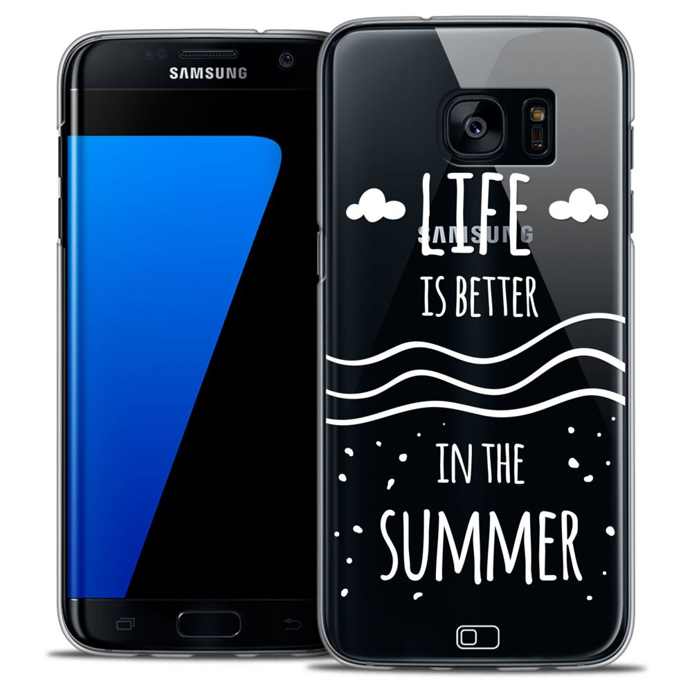 Caseink - Coque Housse Etui Samsung Galaxy S7 Edge [Crystal HD Collection Summer Design Life's Better - Rigide - Ultra Fin - Imprimé en France] - Coque, étui smartphone