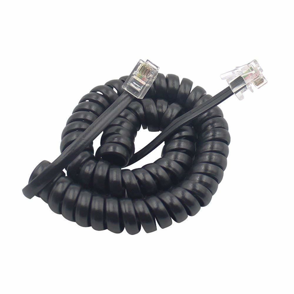 Ineck - INECK® Connecteurs RJ9 Câble téléphonique spiralé Noir - Accessoires Téléphone Fixe