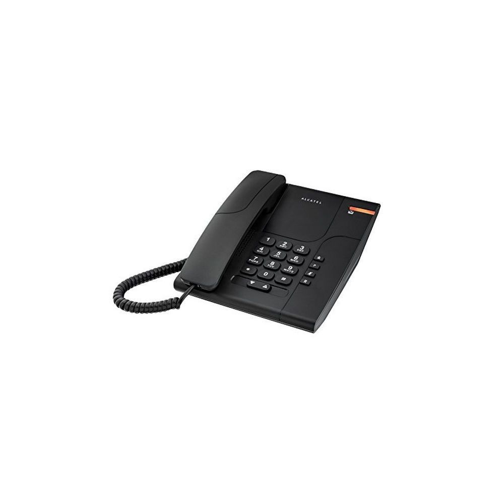 Totalcadeau - Téléphone fixe filaire couleur noir - Téléphone de bueau et maison - Téléphone fixe filaire