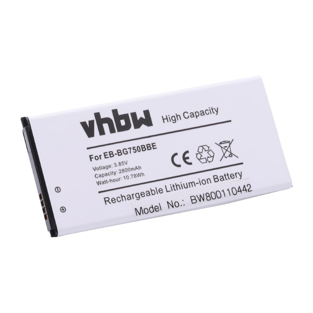 Vhbw - vhbw Li-Ion Batterie 2800mAh (3.8V) pour téléphone, smartphone Samsung Galaxy SM-G750, SM-G7508, SM-G7508Q comme Samsung EB-BG750BBC, EB-BG750BBE. - Batterie téléphone