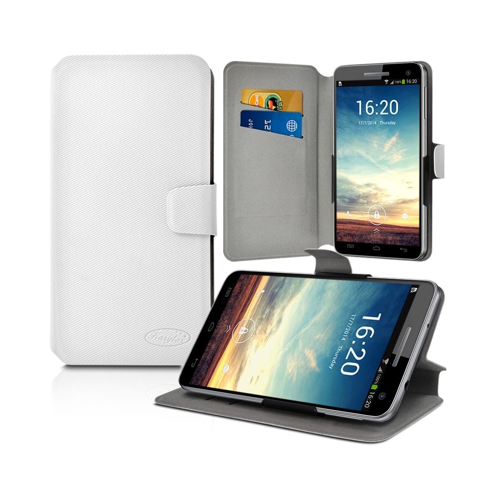 Karylax - Etui Porte-Carte Support Universel L Blanc pour Alcatel POP 4-6"" - Autres accessoires smartphone