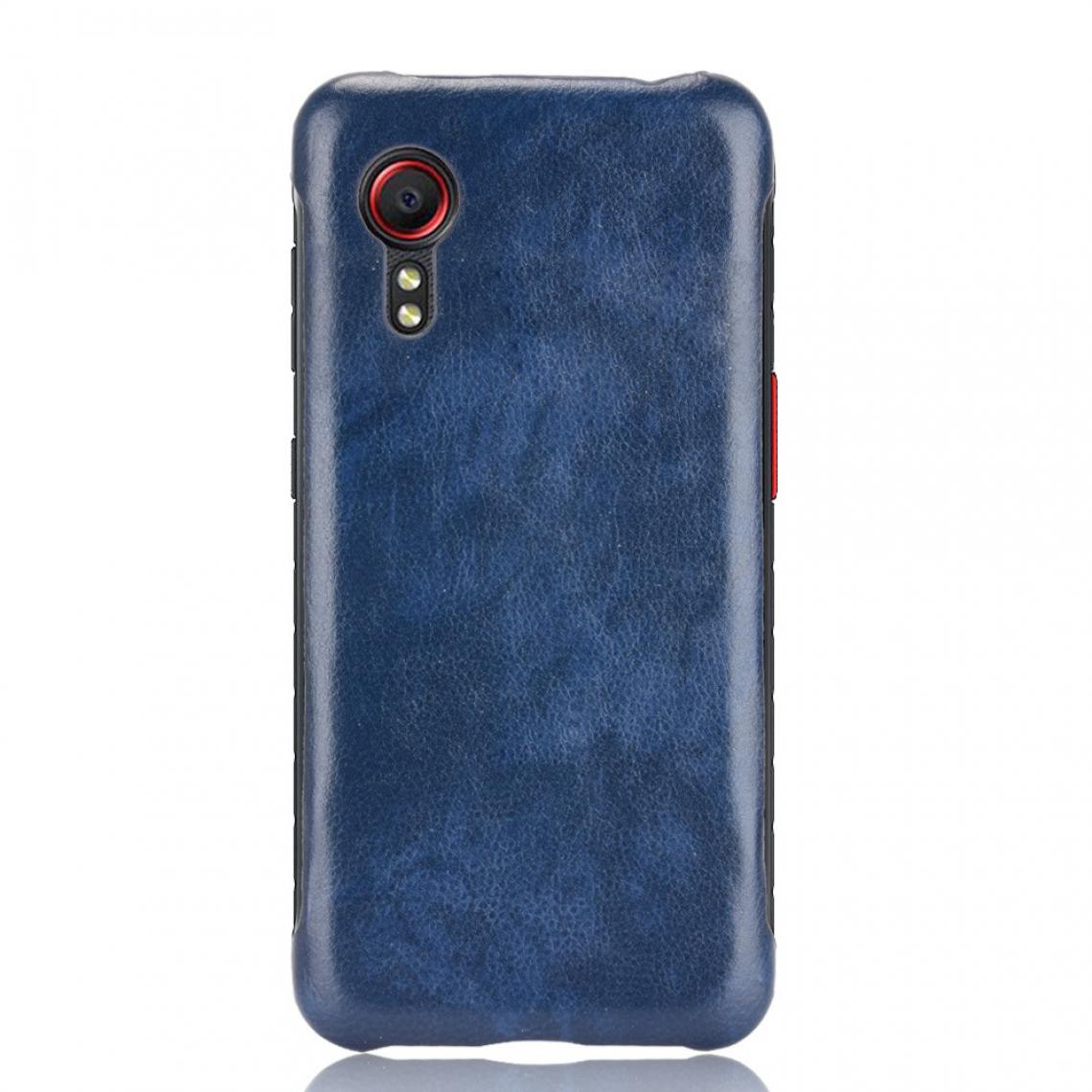 Other - Coque en TPU + PU Litchi Texture Antichoc Enduit bleu pour votre Samsung Galaxy Xcover 5 - Coque, étui smartphone