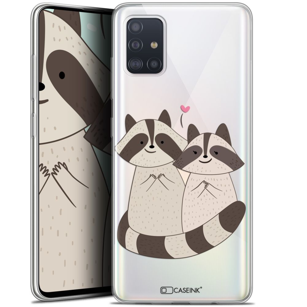 Caseink - Coque Pour Samsung Galaxy A51 (A515) (6.5 ) [Gel HD Collection Sweetie Design Racoon Love - Souple - Ultra Fin - Imprimé en France] - Coque, étui smartphone