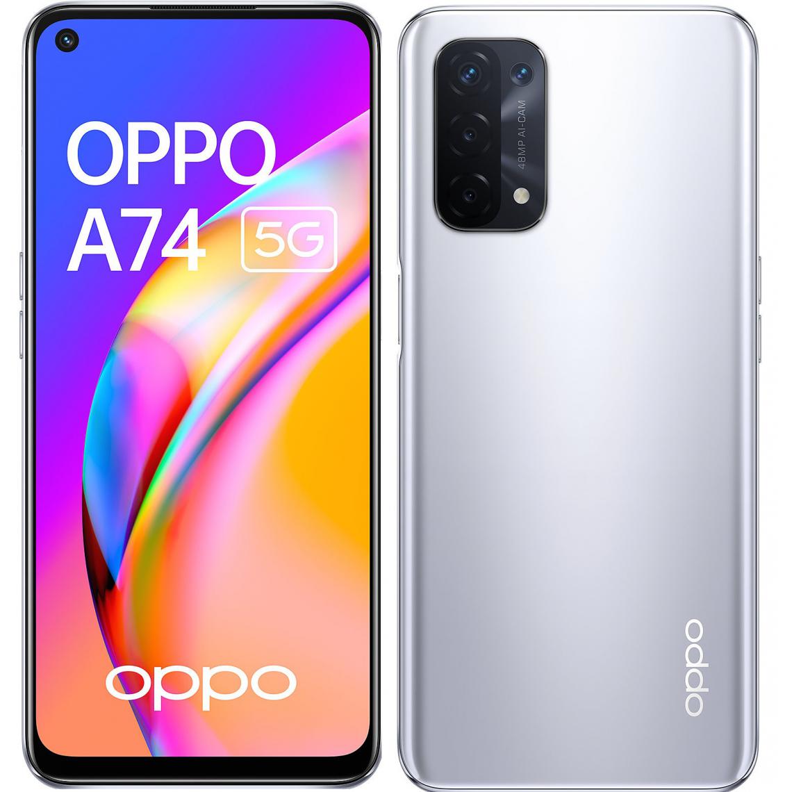 Oppo - A74 - 5G - 128 Go - Silver - Smartphone Android