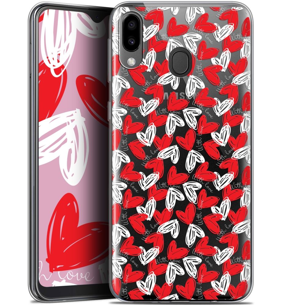 Caseink - Coque Pour Samsung Galaxy M20 (6.3 ) [Gel HD Collection Love Saint Valentin Design With Love - Souple - Ultra Fin - Imprimé en France] - Coque, étui smartphone