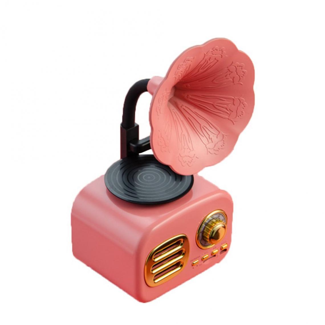 Universal - Haut-parleur sans fil rétro Cadeau créatif Mini subwoofer extérieur Téléphone mobile Radio Musique Instrument Card Audio | Étagère Haut-parleur (rose) - Hauts-parleurs