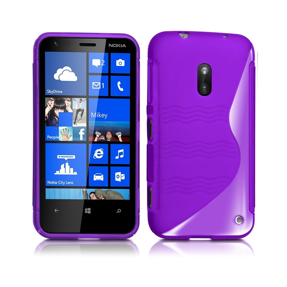 Karylax - Housse Coque Etui S-Line Couleur Violet Translucide pour Nokia Lumia 620 + Film de Protection - Autres accessoires smartphone