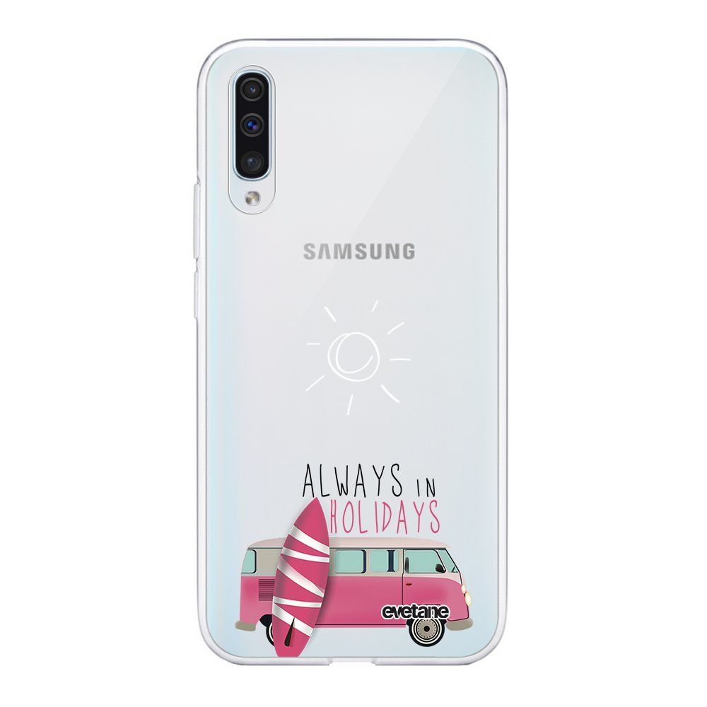 Evetane - Coque Samsung Galaxy A50 souple transparente Always in holidays Motif Ecriture Tendance Evetane. - Coque, étui smartphone