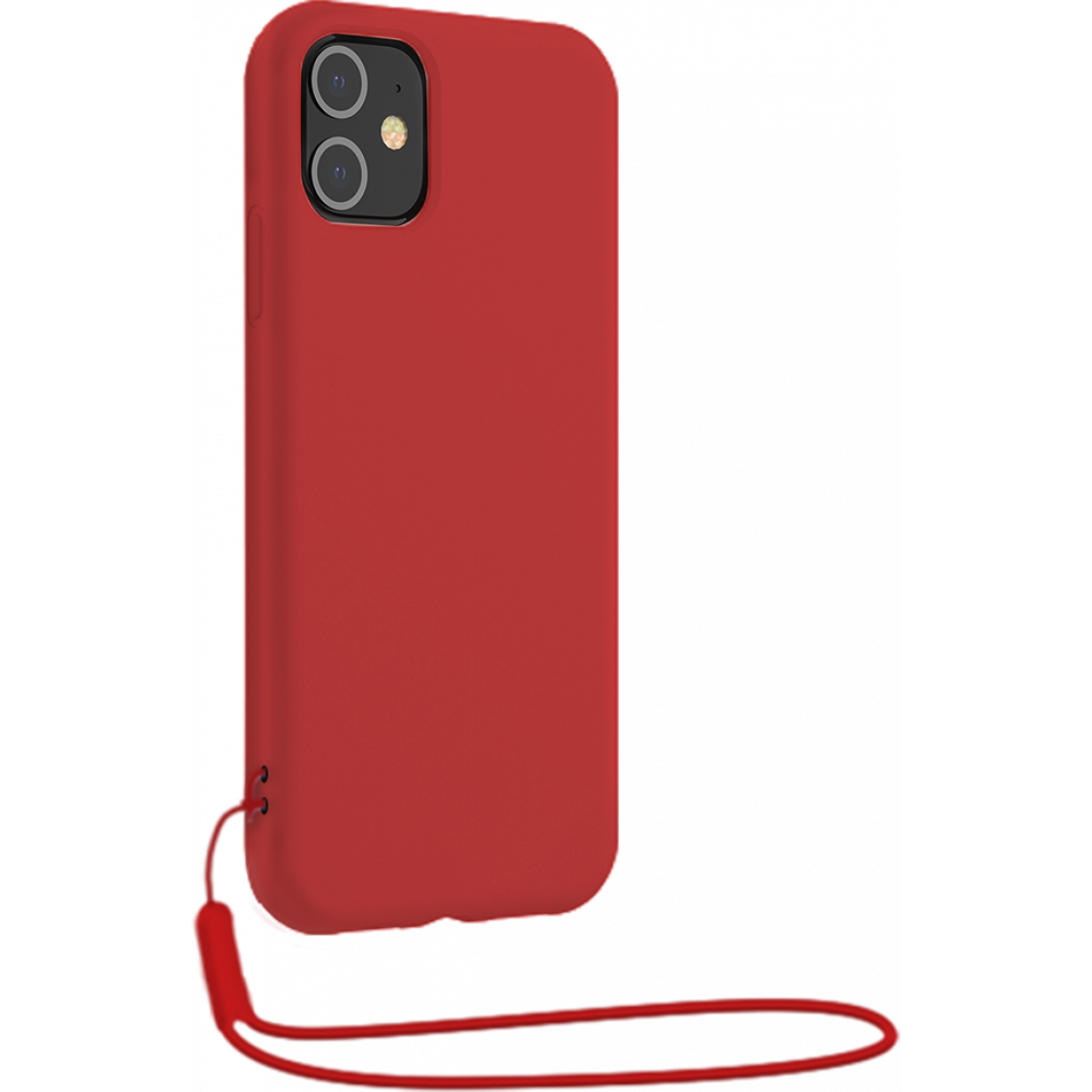Bigben Connected - Coque Apple iPhone 12 / 12 Pro Silicone SoftTouch avec dragonne Rouge Bigben - Coque, étui smartphone