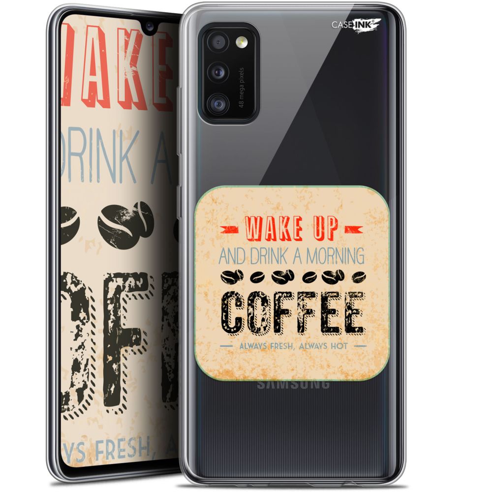 Caseink - Coque arrière Samsung Galaxy A41 (6.1 ) Gel HD [ Nouvelle Collection - Souple - Antichoc - Imprimé en France] Wake Up With Coffee - Coque, étui smartphone