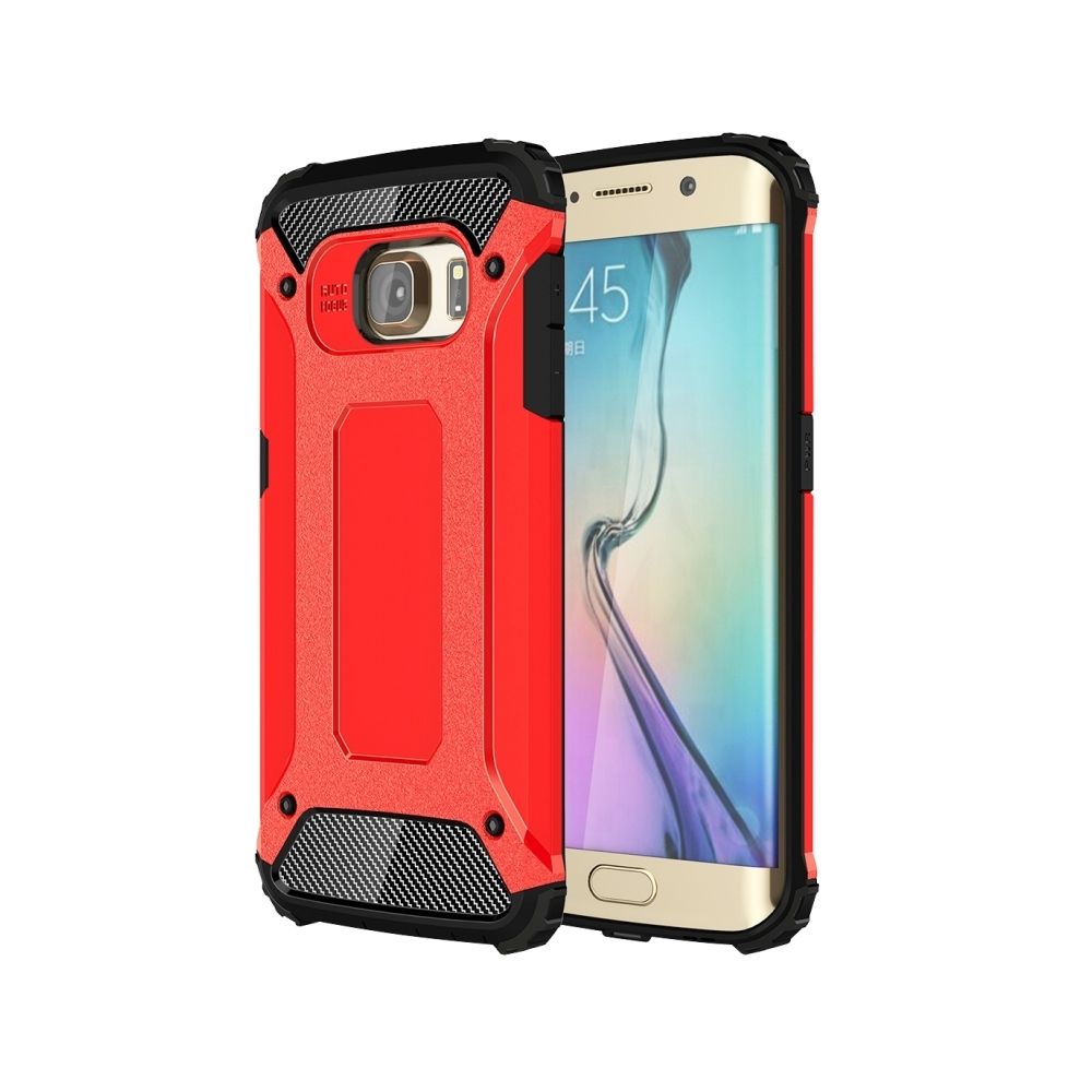 Wewoo - Coque renforcée rouge pour Samsung Galaxy S6 Edge / G925 Armure Tough TPU + PC combinaison - Coque, étui smartphone