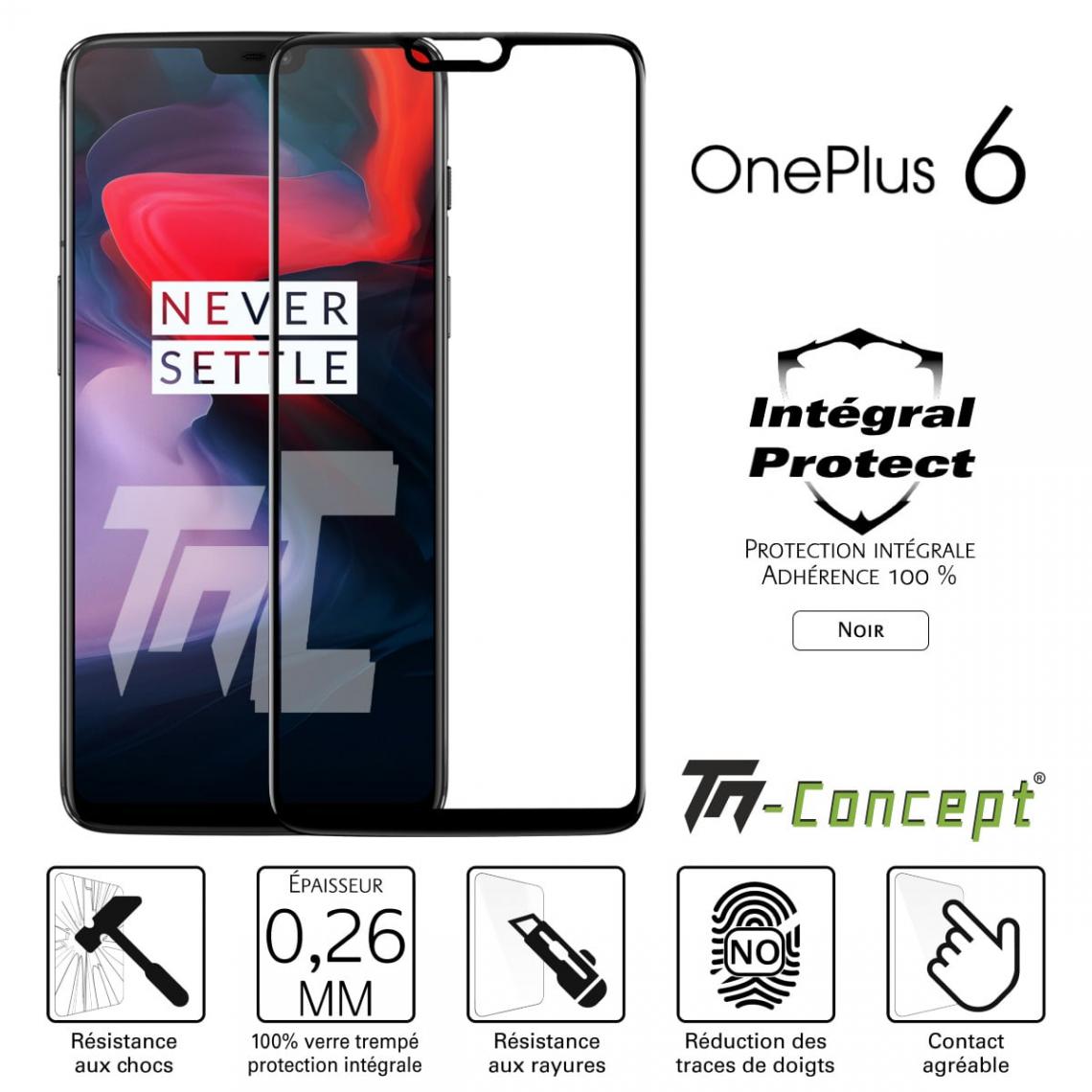 Tm Concept - Verre trempé intégral - Oneplus 6 - Noir - TM Concept® - Protection écran smartphone