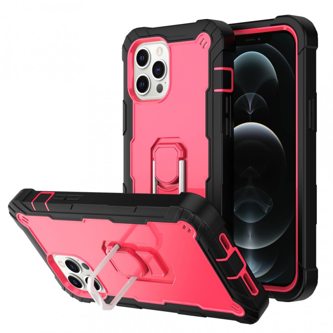 Other - Coque en TPU Hybride bicolore antichoc avec béquille intégrée Noir/Rose rouge pour votre Apple iPhone 12 Pro Max - Coque, étui smartphone