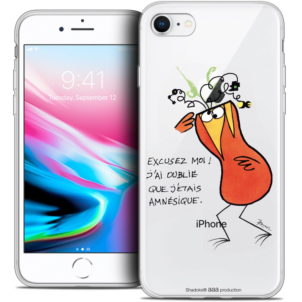 Caseink - Coque Housse Etui Apple iPhone 8 (4.7 ) [Crystal Gel HD Collection Les Shadoks ? Design Amnésie - Souple - Ultra Fin - Imprimé en France] - Coque, étui smartphone