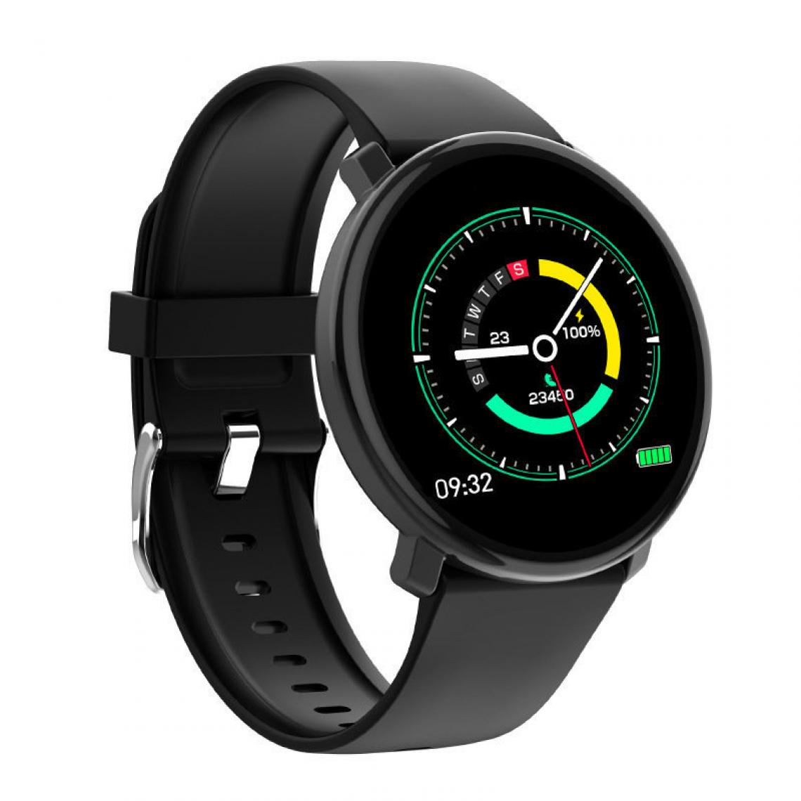 Chronotech Montres - Chronus Connected Watch - Large 3.3 cm screen - Measurement of heart rate, blood pressure, oxygen level in the blood(black) - Montre connectée