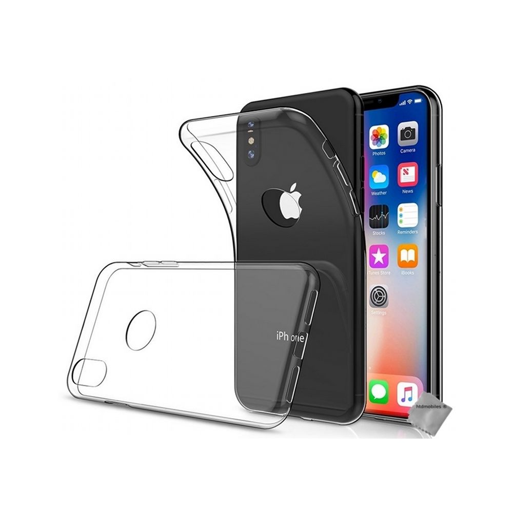 Htdmobiles - Housse etui coque silicone gel fine Apple iPhone X + verre trempe - TRANSPARENT TPU - Autres accessoires smartphone