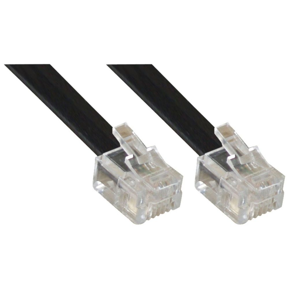 Inline - Câble modulaire RJ11, InLine®, mâle/mâle, 4 fils, 6P4C, 6m - Accessoires Téléphone Fixe