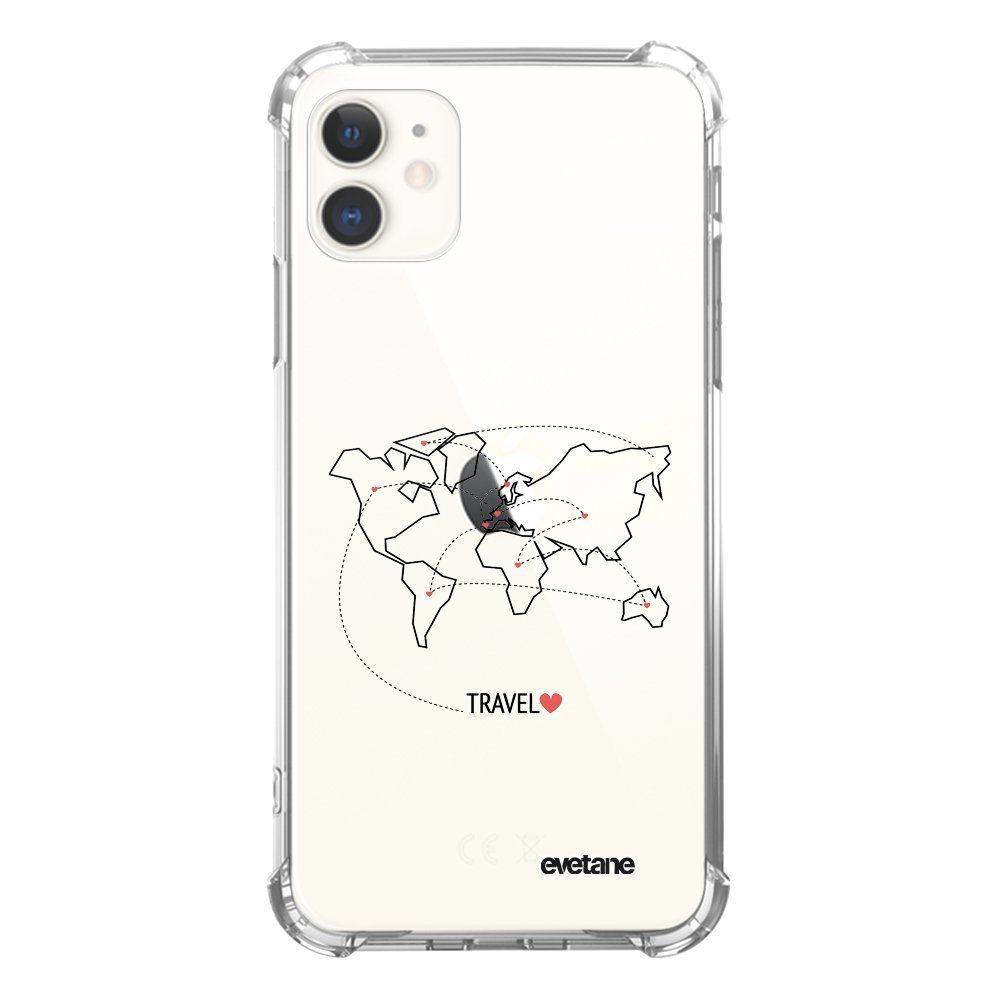 Evetane - Coque iPhone 11 anti-choc souple avec angles renforcés transparente Travel Evetane - Coque, étui smartphone