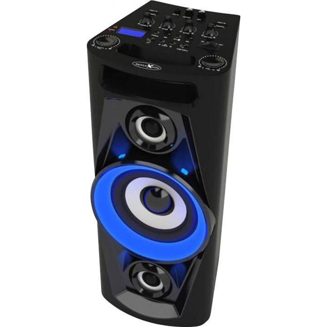 Inconnu - Reflexion PS07BT Système DJ Karaoké PA, avec batterie et effets lumineux (Bluetooth, USB, AUX, prise microphone, raccordement de guitare, 320 W), noir - Hauts-parleurs