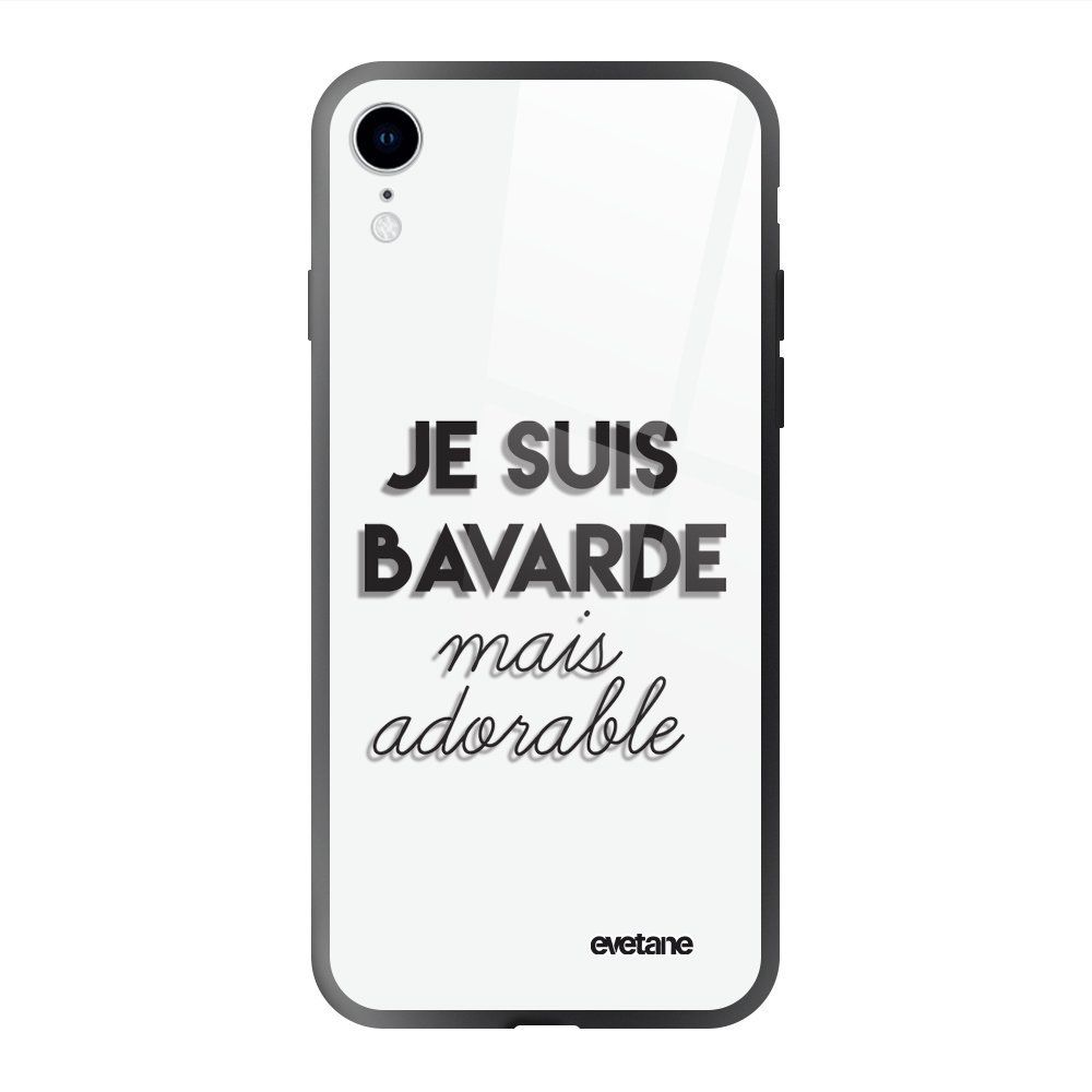 Evetane - Coque iPhone XR soft touch noir effet glossy Bavarde Mais Adorable Design Evetane - Coque, étui smartphone