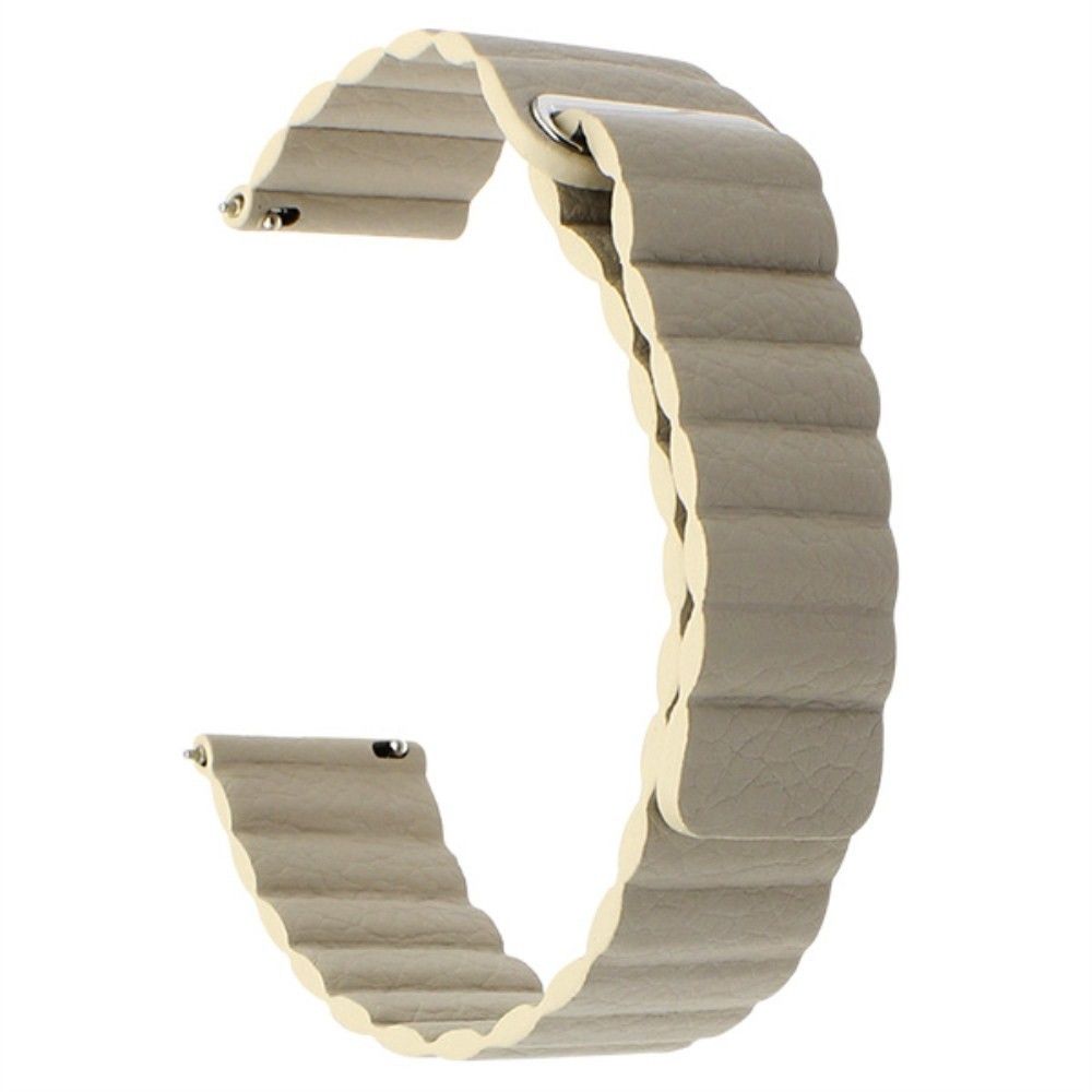 Wewoo - Bracelet pour montre connectée Convient Samsung Gear S2 / Active2 de intelligent de remplacement universel en cuir avec boucle magnétique 20 mm brun clair - Bracelet connecté