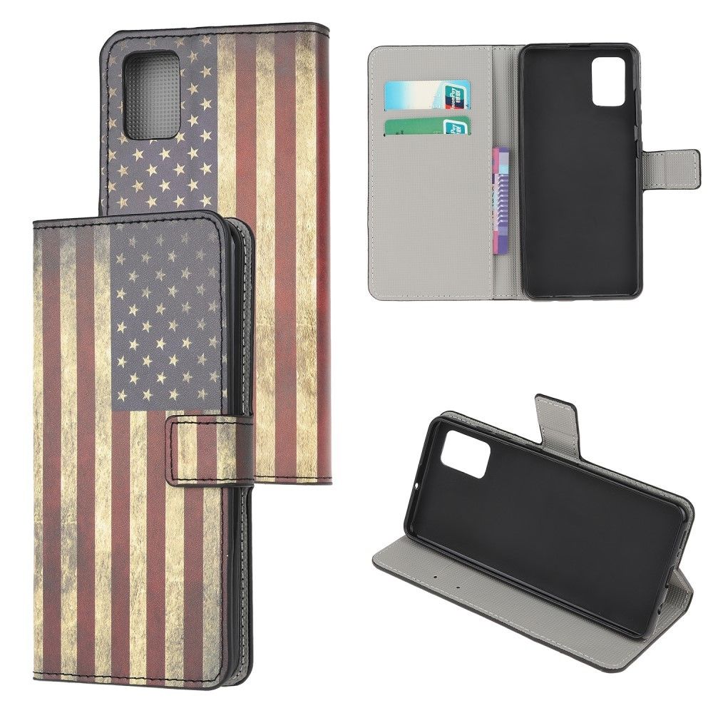 Generic - Etui en PU impression de motifs drapeau américain vintage pour votre Samsung Galaxy A41 (Global Version) - Coque, étui smartphone